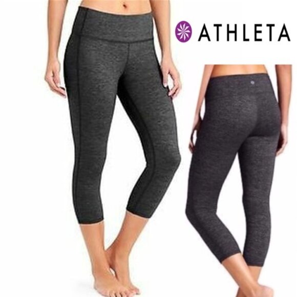 Athleta Chaturanga Dark Gray Capri Leggings Size Small - Picture 1 of 8